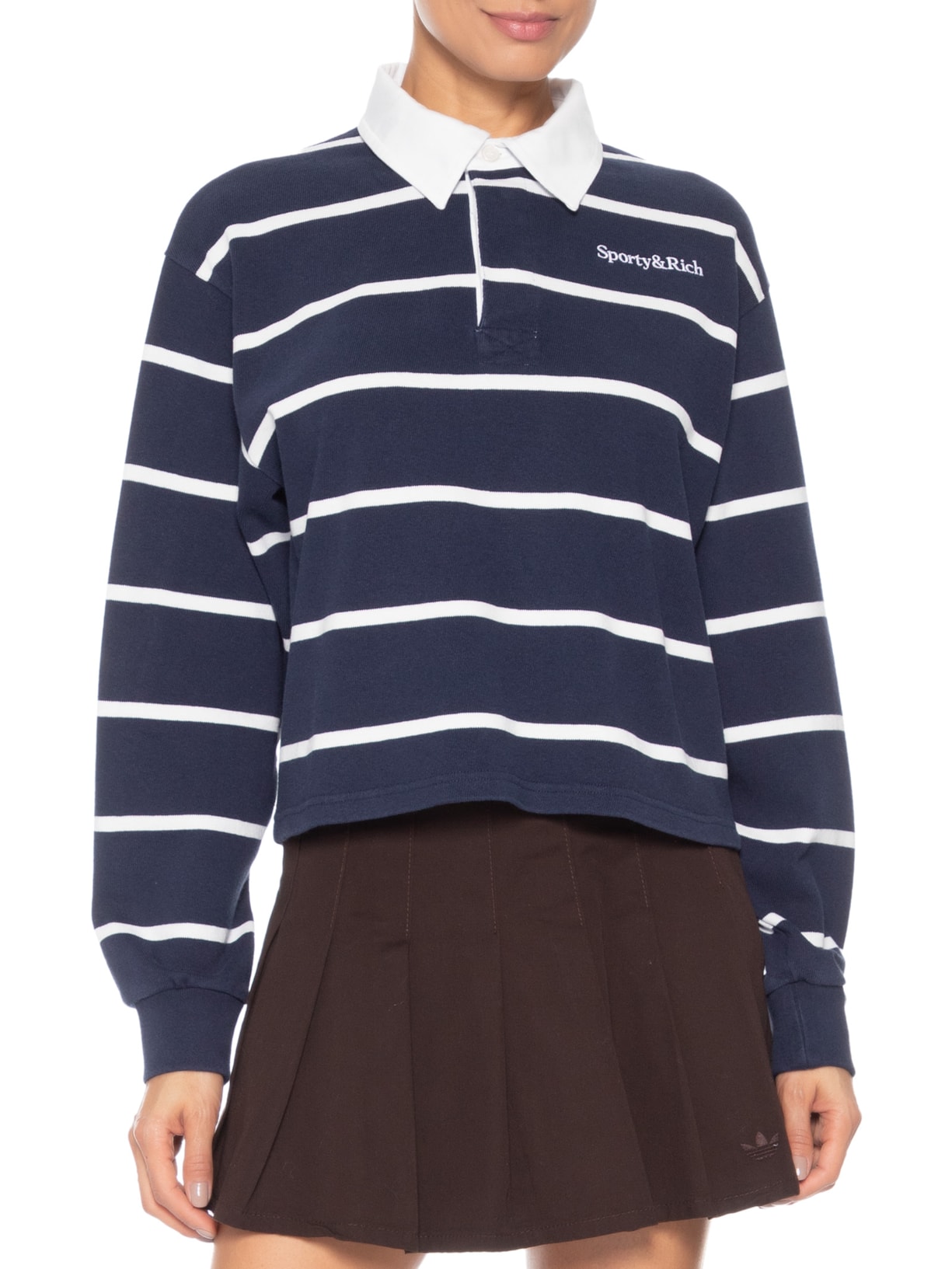 Polo Feminina Serif Logo Rugby Feminina Azul Sporty & Rich