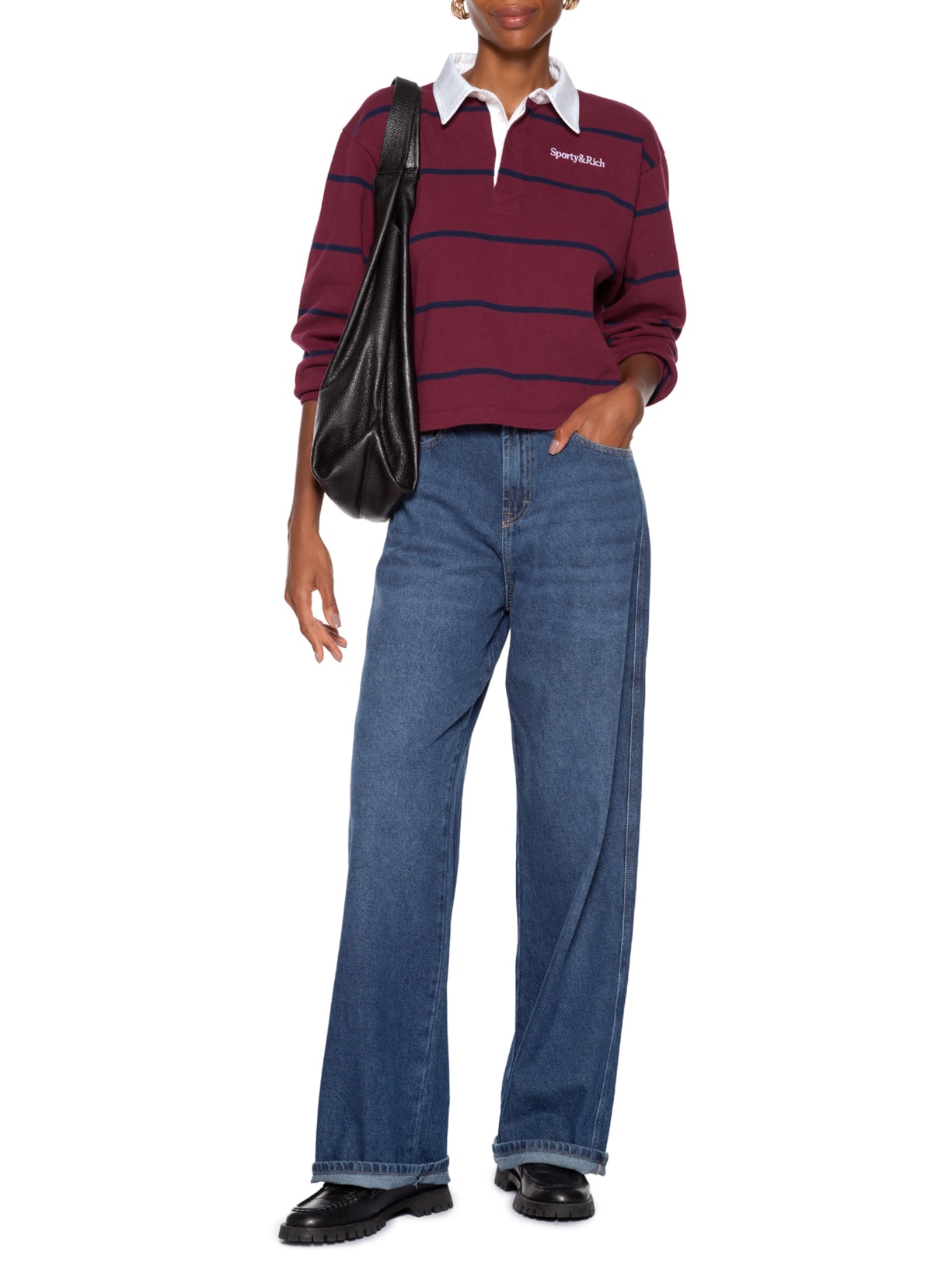 Polo Feminina Serif Logo Rugby Vermelho Sporty & Rich