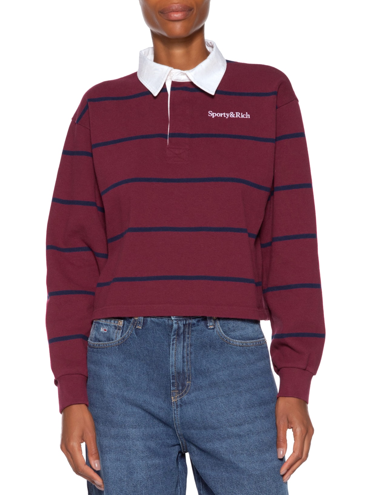 Polo Feminina Serif Logo Rugby Vermelho Sporty & Rich