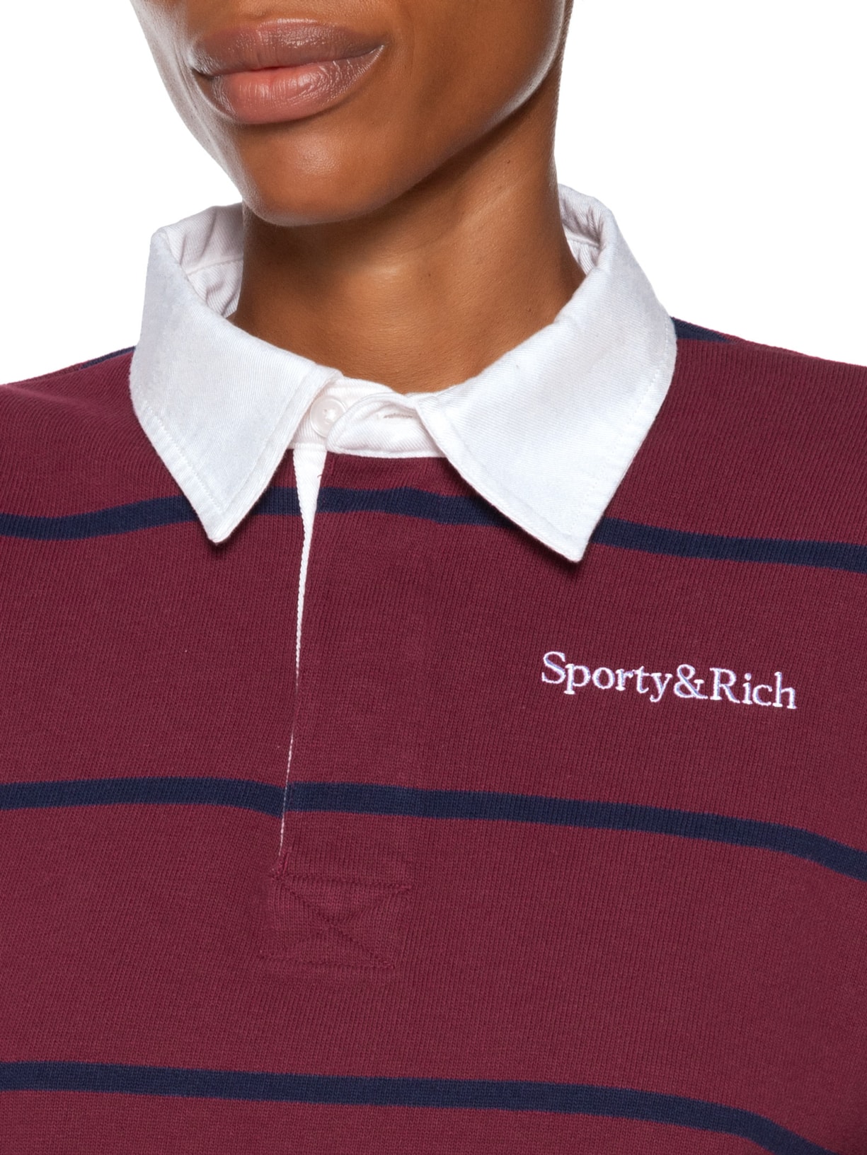 Polo Feminina Serif Logo Rugby Vermelho Sporty & Rich