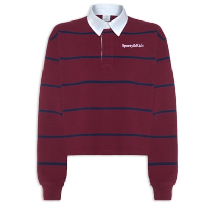 Polo Feminina Serif Logo Rugby - Vermelho