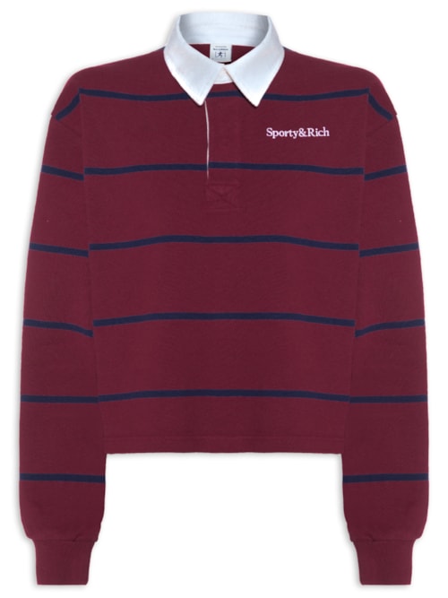 Polo Feminina Serif Logo Rugby - Vermelho