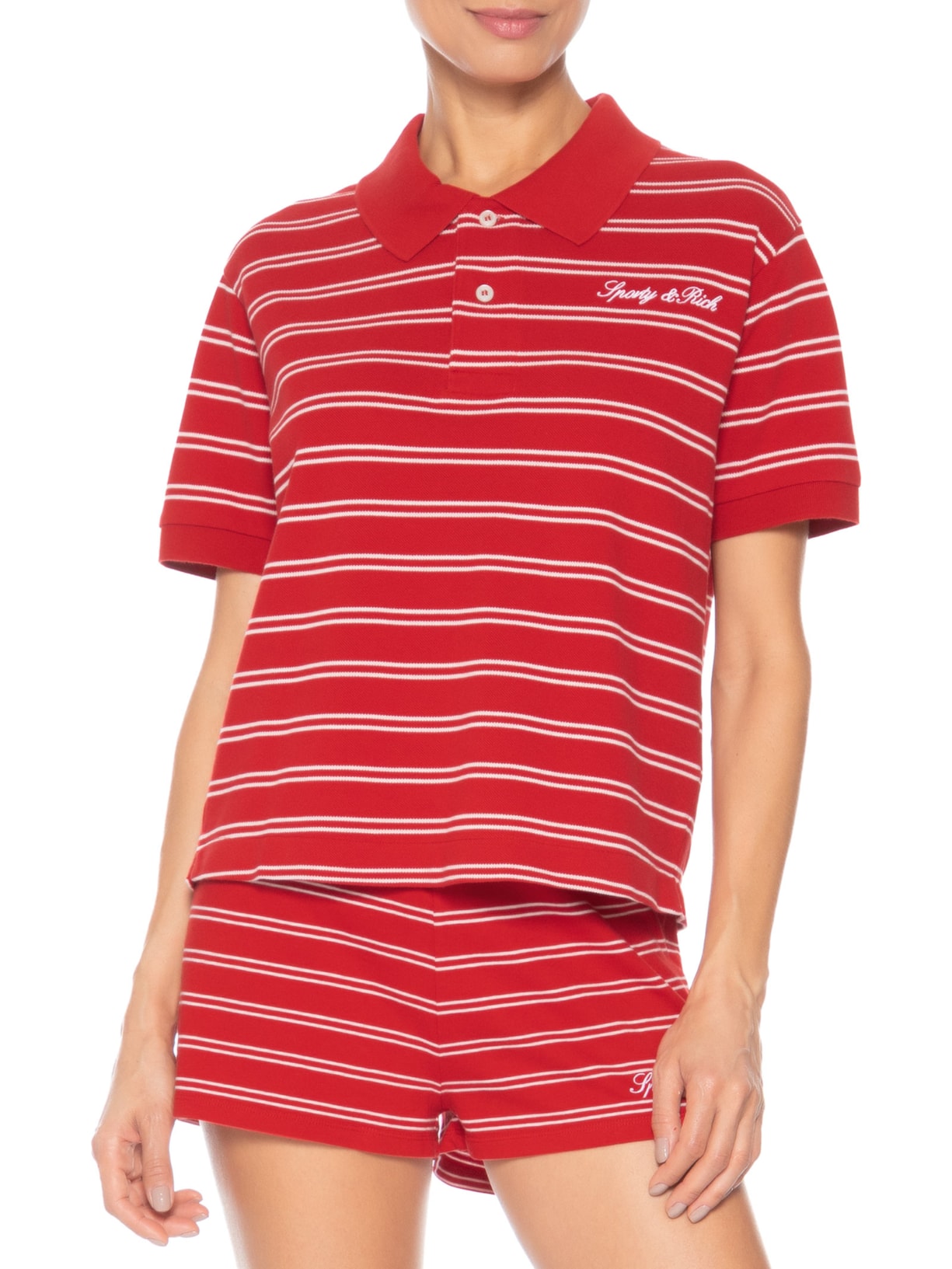Polo Feminina Signature Logo Vermelho Sporty & Rich
