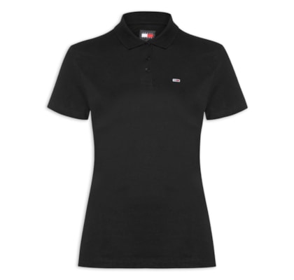 Polo Feminina Slim Essential - Preto