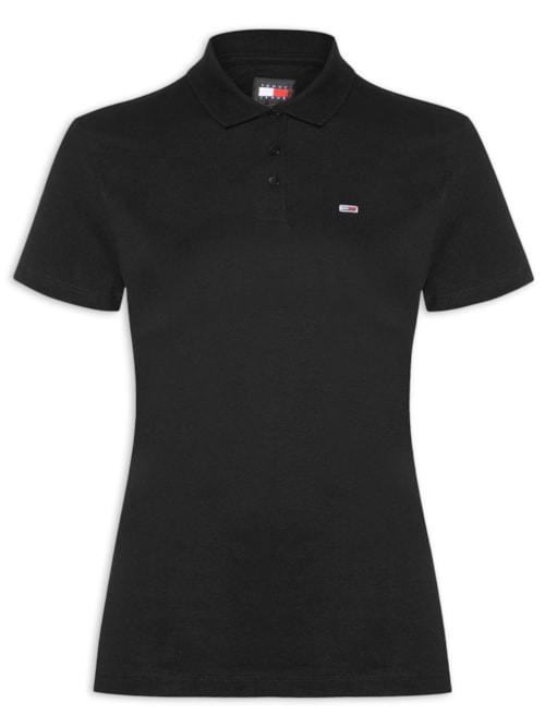 Polo Feminina Slim Essential - Preto