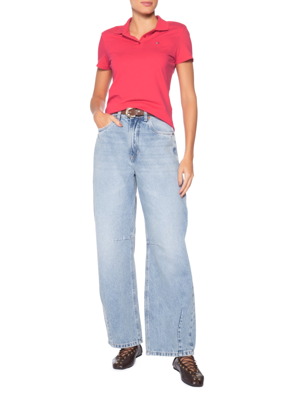 Polo Feminina Slim Essential - Rosa