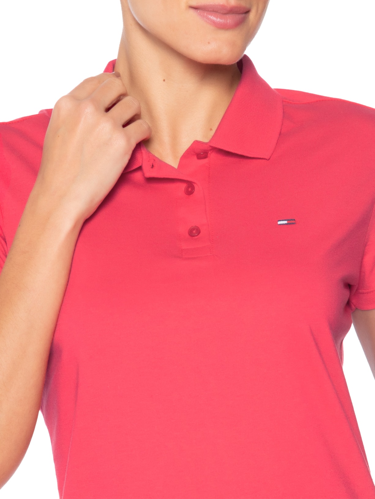 Polo Feminina Slim Essential Rosa Tommy Jeans