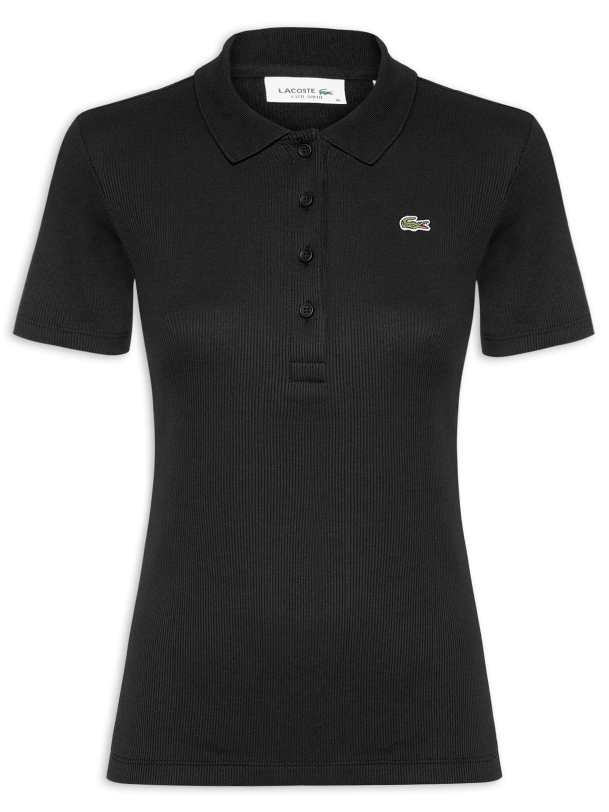 Polo Feminina Slim Fit Em Algodão - Preto