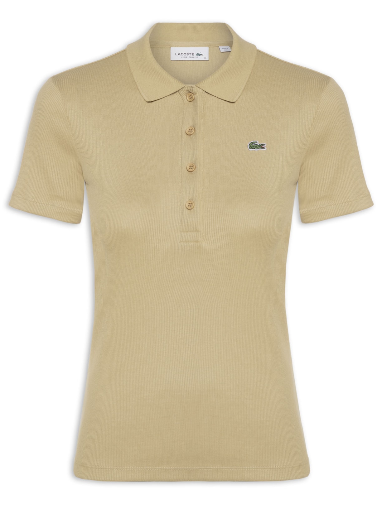 Polo Feminina Slim Fit L.12.D Algodão Canelado - Bege