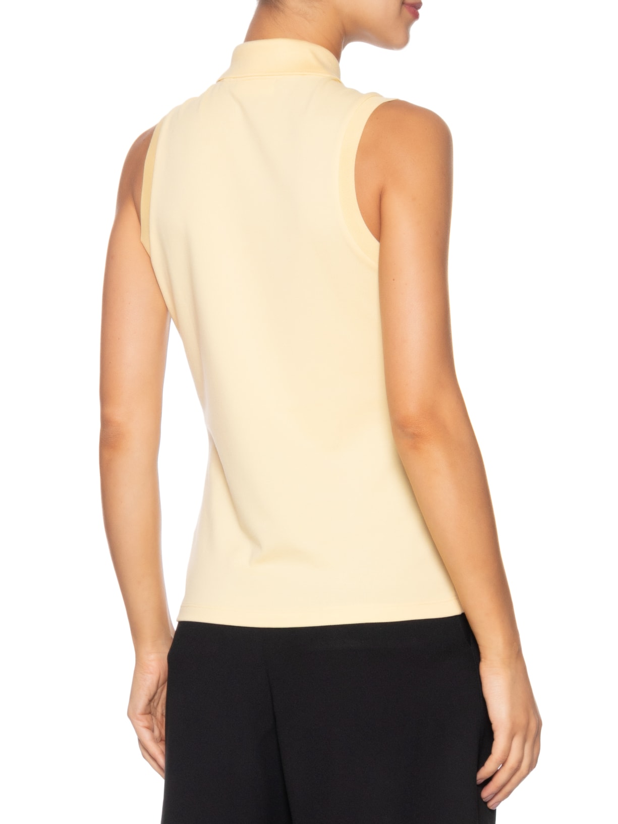 Polo Feminina Slim Fit Sem Manga Stretch Amarelo Lacoste