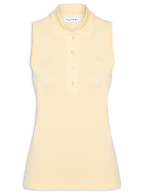Polo Feminina Slim Fit Sem Manga Stretch - Amarelo