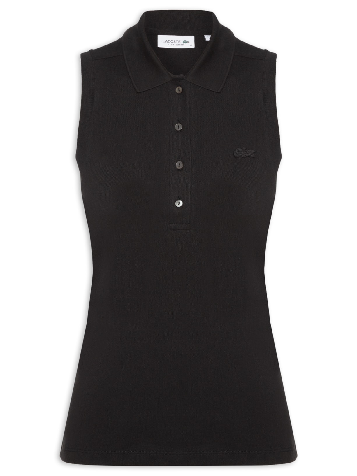 Polo Feminina Slim Fit Sem Mangas - Preto