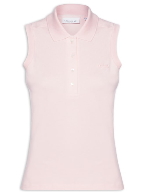 Polo Feminina Slim Fit Sem Mangas - Rosa