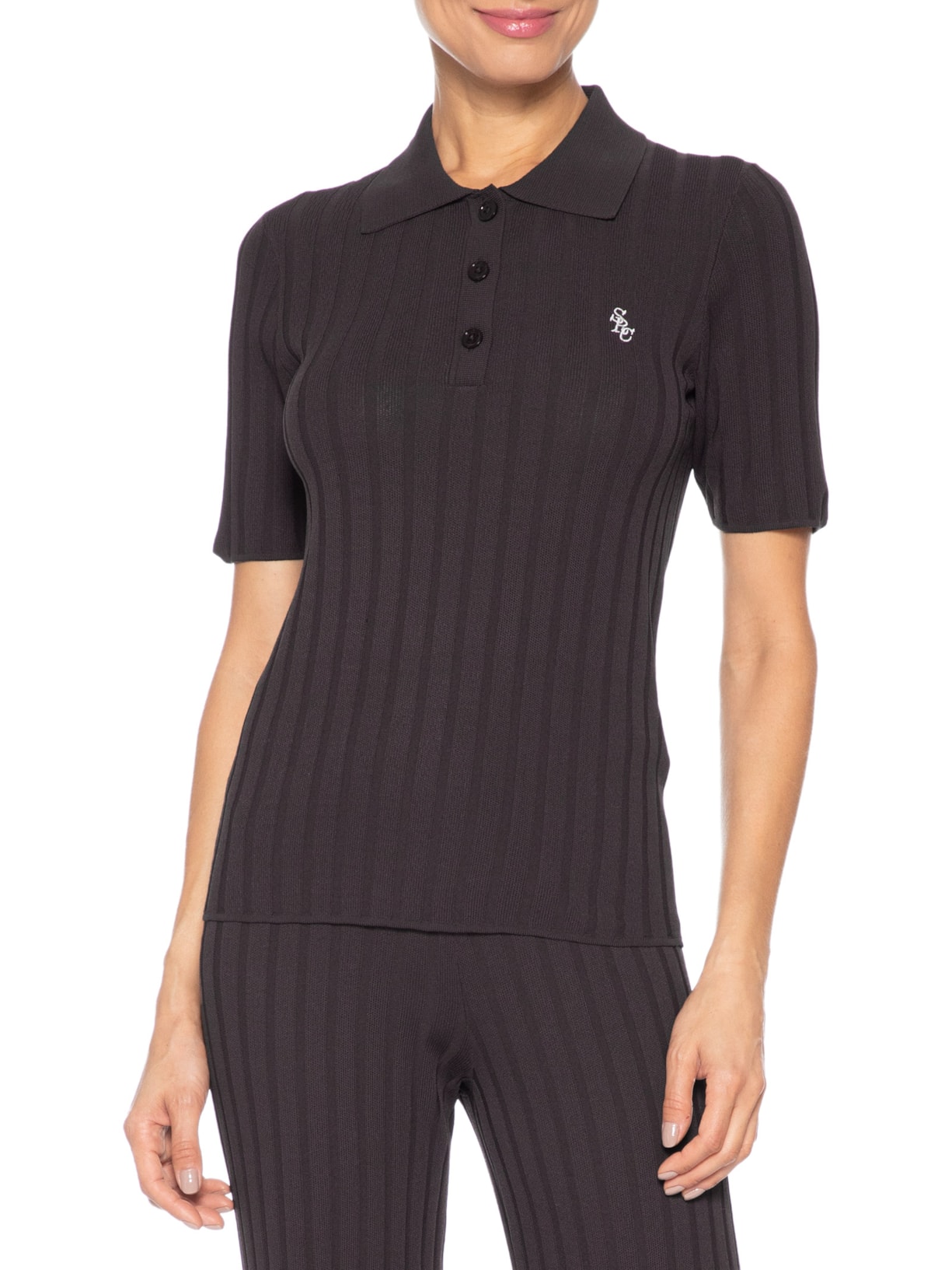 Polo Feminina SRC Ribbed Marrom Sporty & Rich