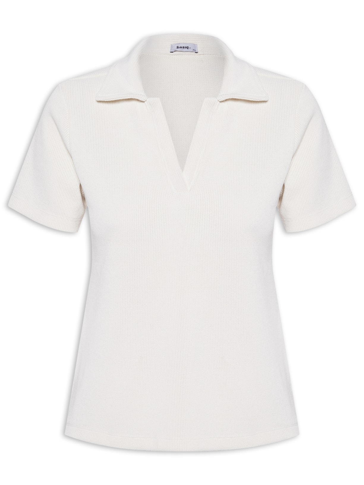Polo Feminina Texturizada - Off White