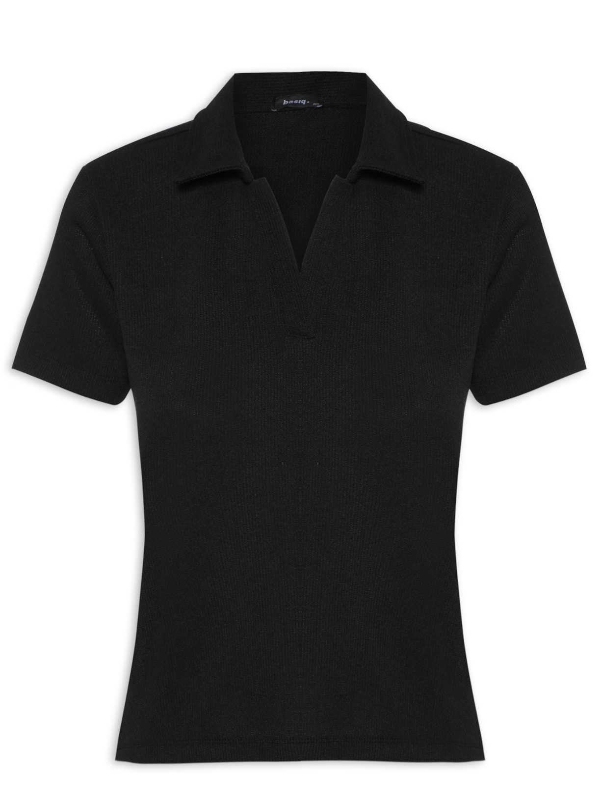 Polo Feminina Texturizada - Preto