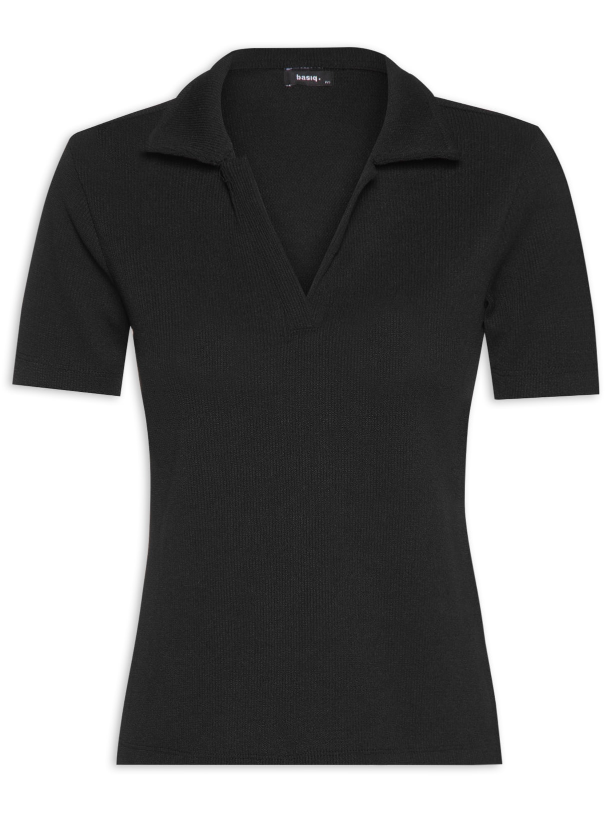 Polo Feminina Texturizada - Preto