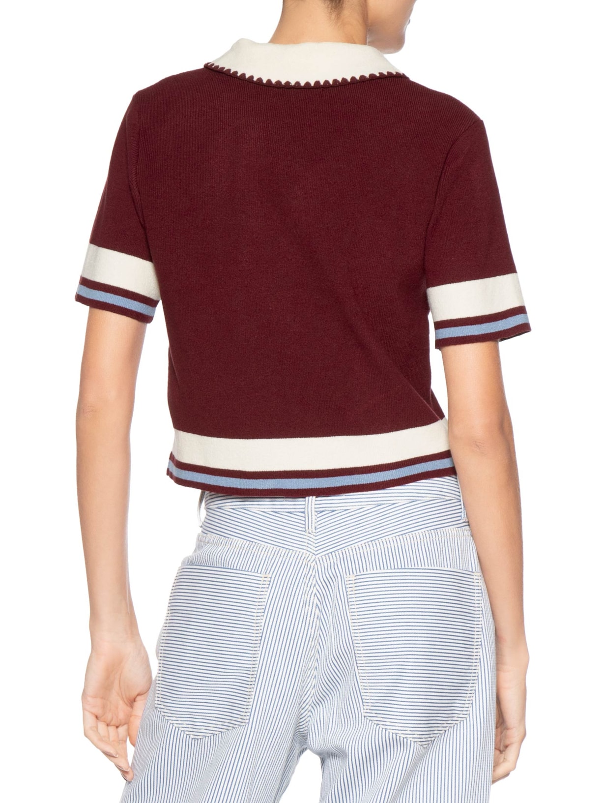 Polo Feminina Tricot Bordado Vermelho Dress To