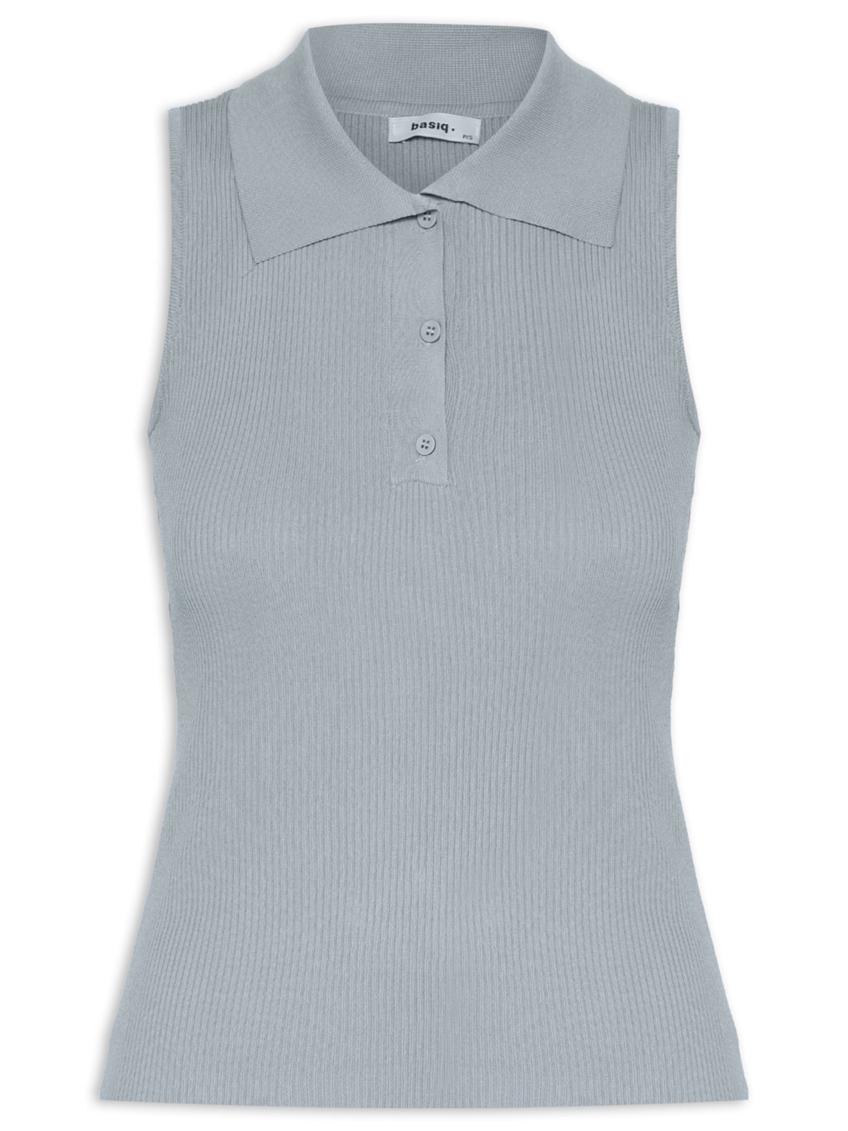 Polo Feminina Tricot - Cinza