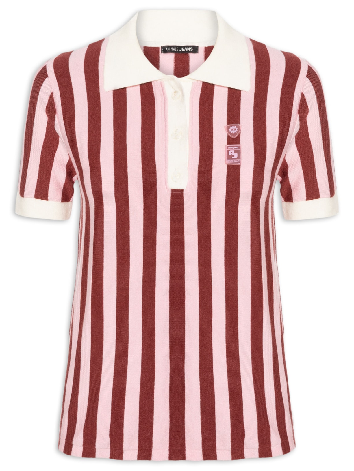 Polo Feminina Tricot Patch - Rosa