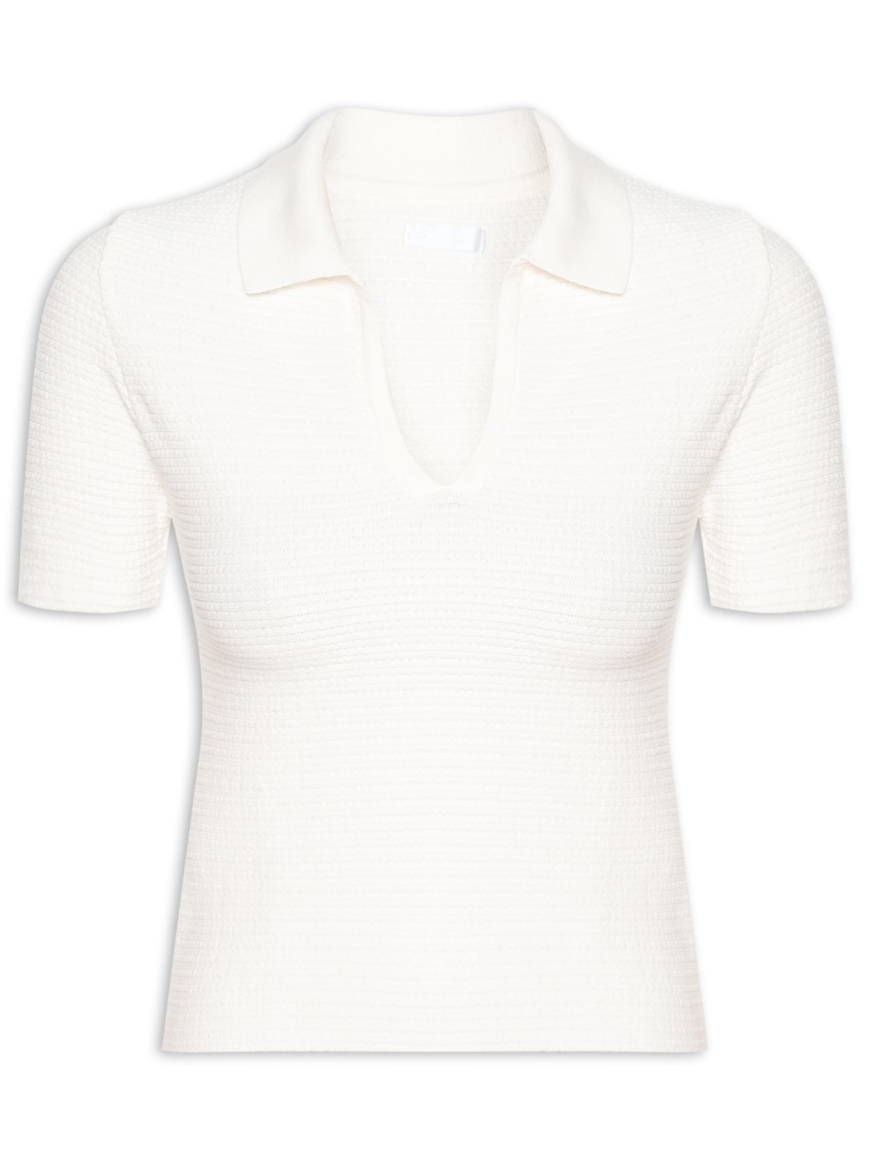 Polo Feminina Tricot Textura Off White Osklen
