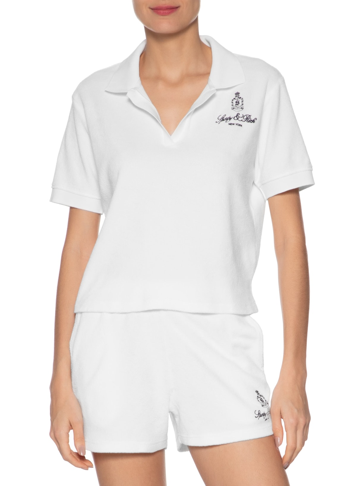 Polo Feminina Vendome Terry Branco Sporty & Rich