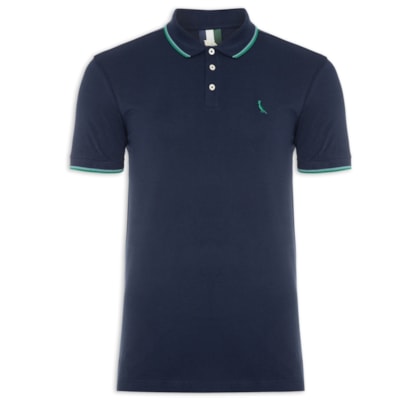 Polo Friso Duplo Masculina - Azul