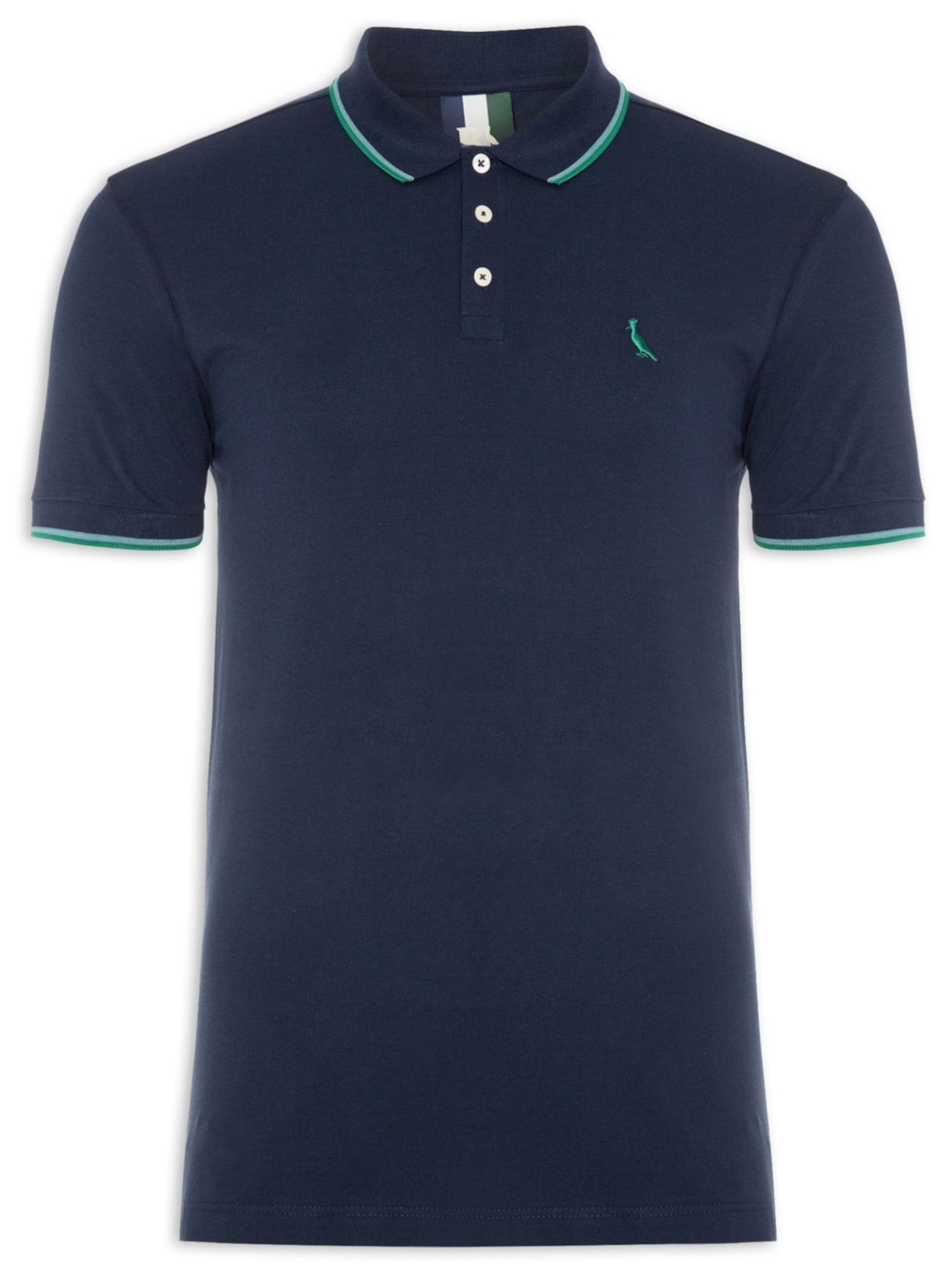 Polo Friso Duplo Masculina - Azul