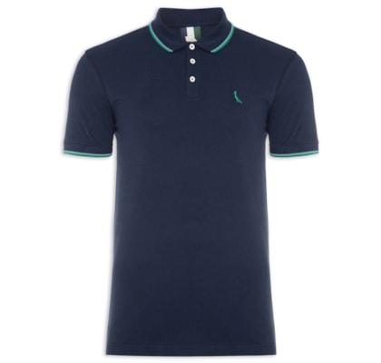 Polo Friso Duplo Masculina - Azul