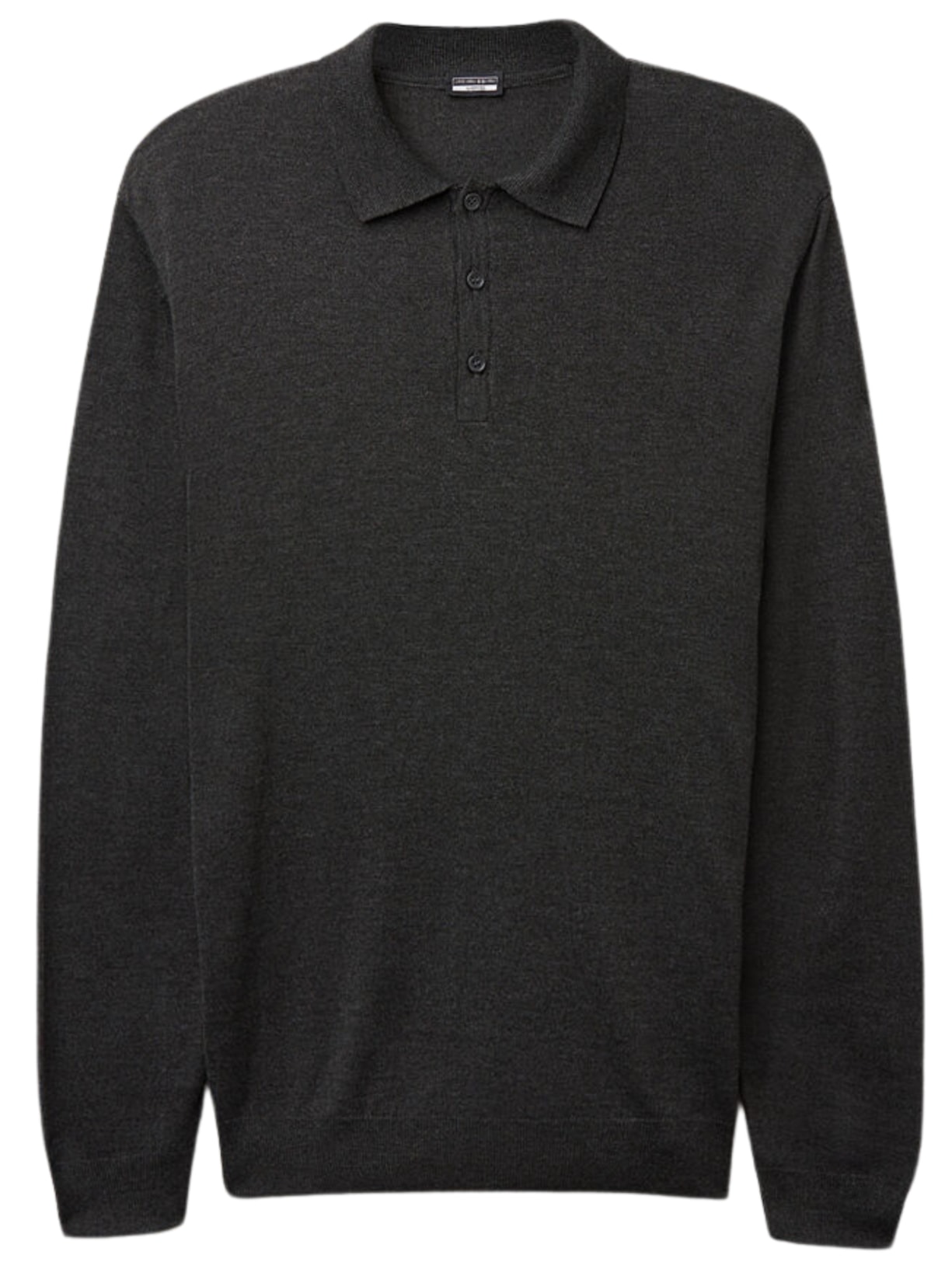 Polo Manga Comprida Em Viscose - Cinza