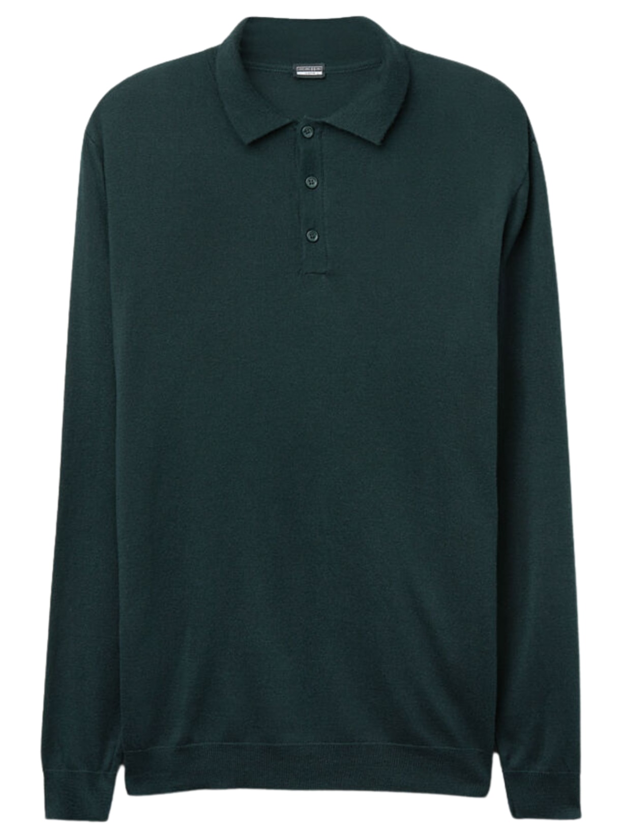 Polo Manga Comprida Em Viscose - Verde