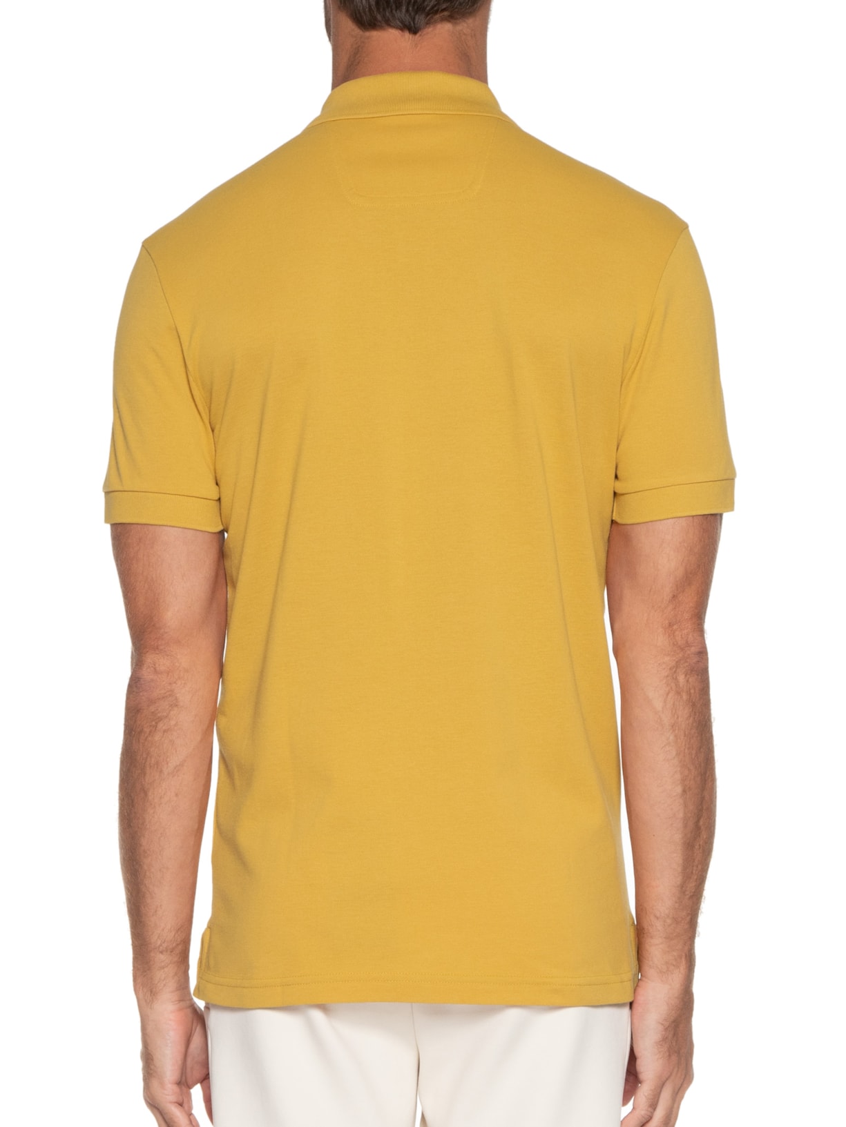 Polo Manga Curta Amarelo Boss