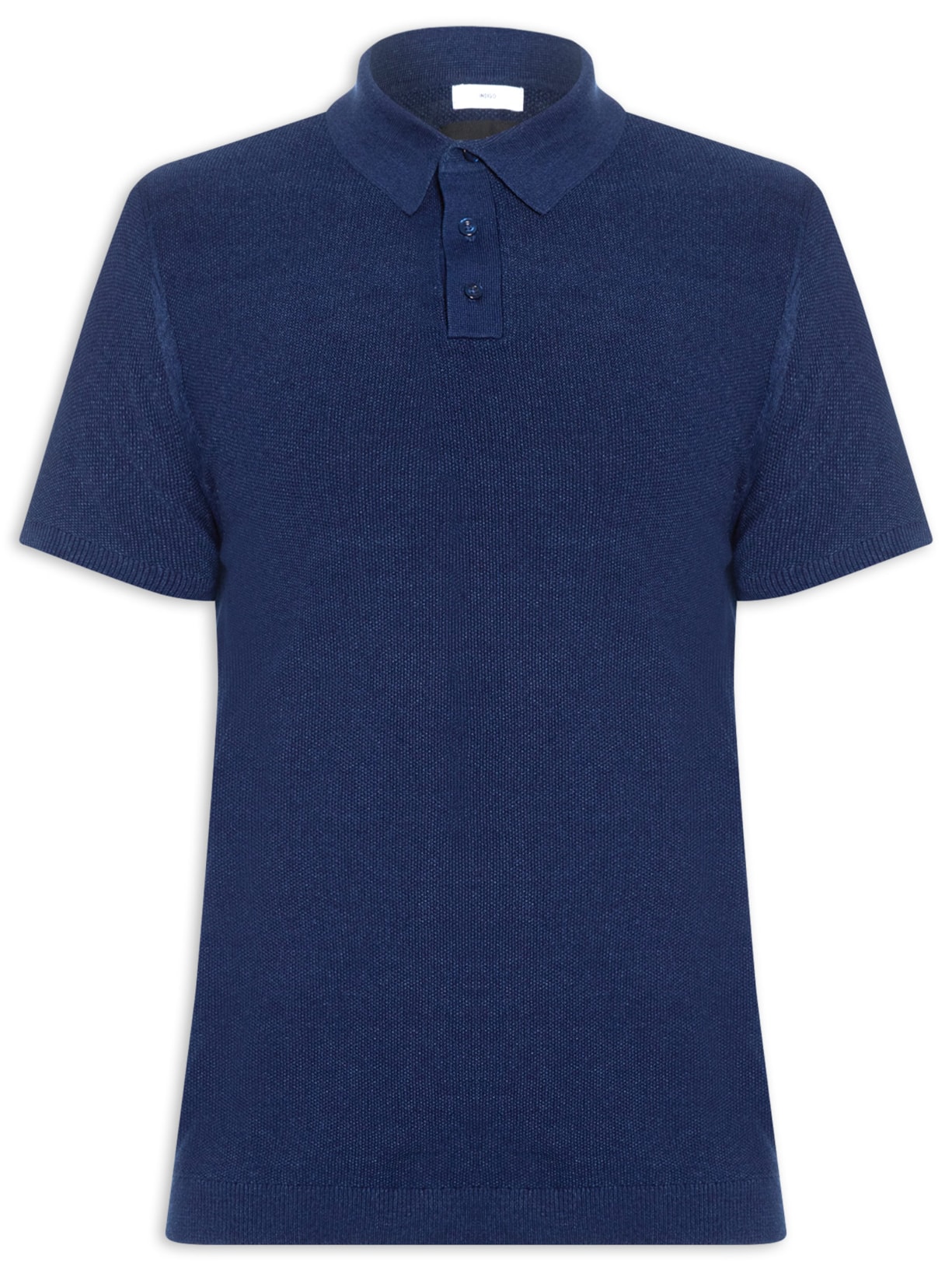 Polo Manga Curta Masculina Tricot Azul Foxton
