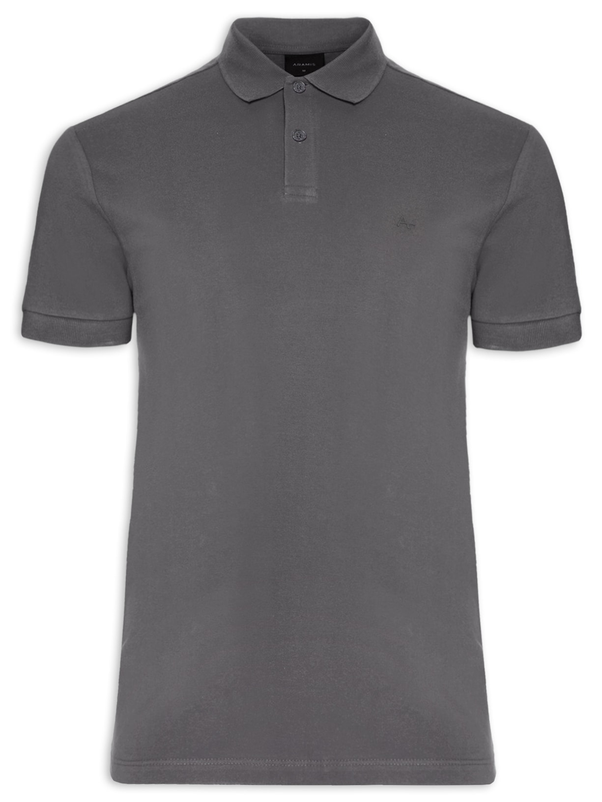Polo Masculina 1/2 Malha Lisa - Cinza