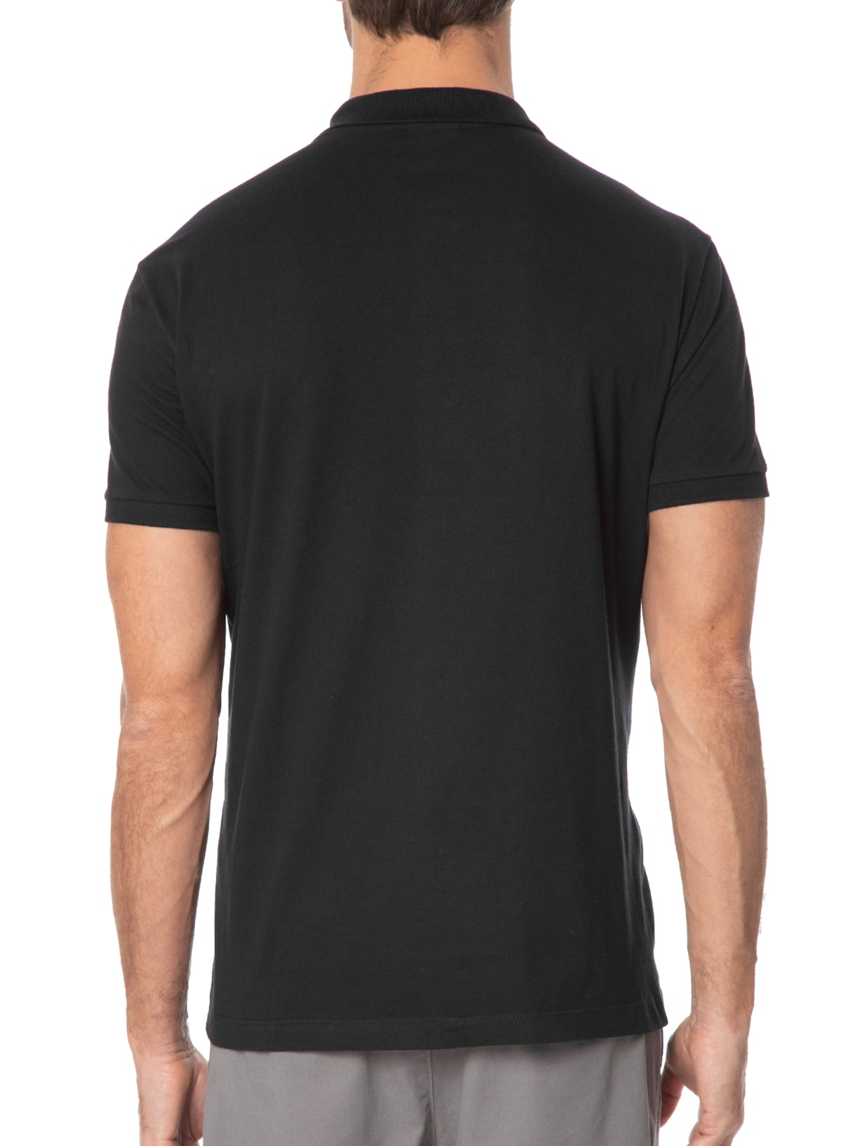 Polo Masculina 1/2 Malha Lisa Preto Aramis