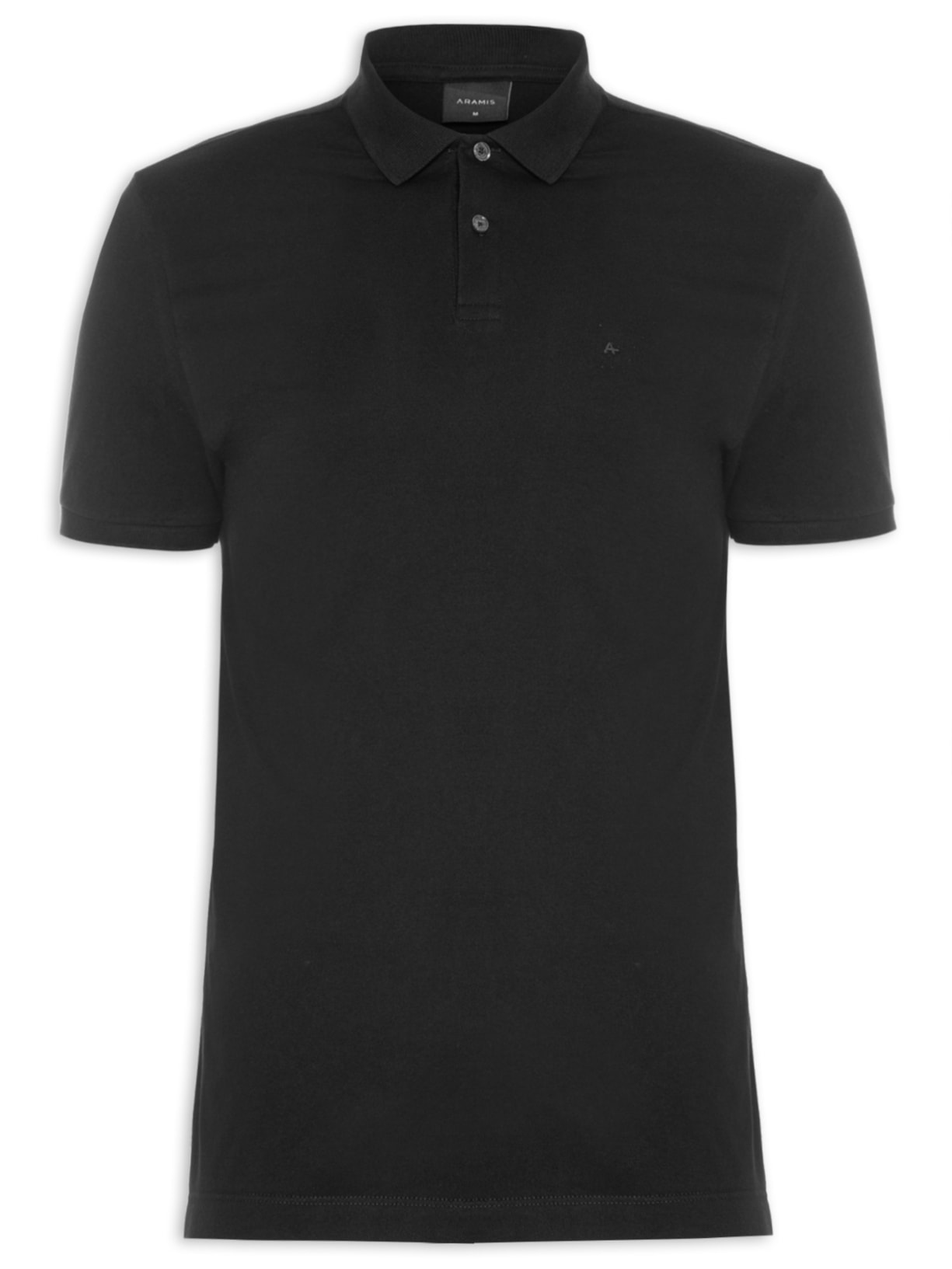 Polo Masculina 1/2 Malha Lisa - Preto
