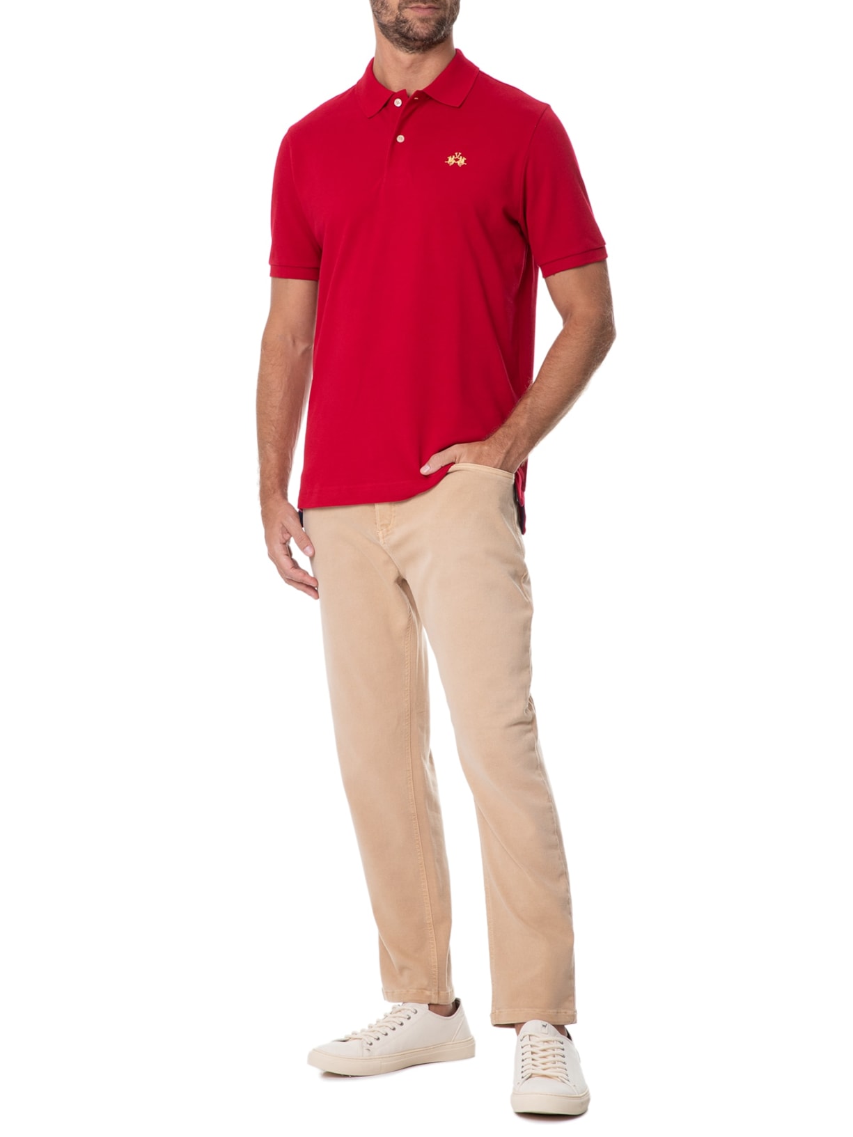 Polo Masculina 1950 Pietro Vermelho La Martina