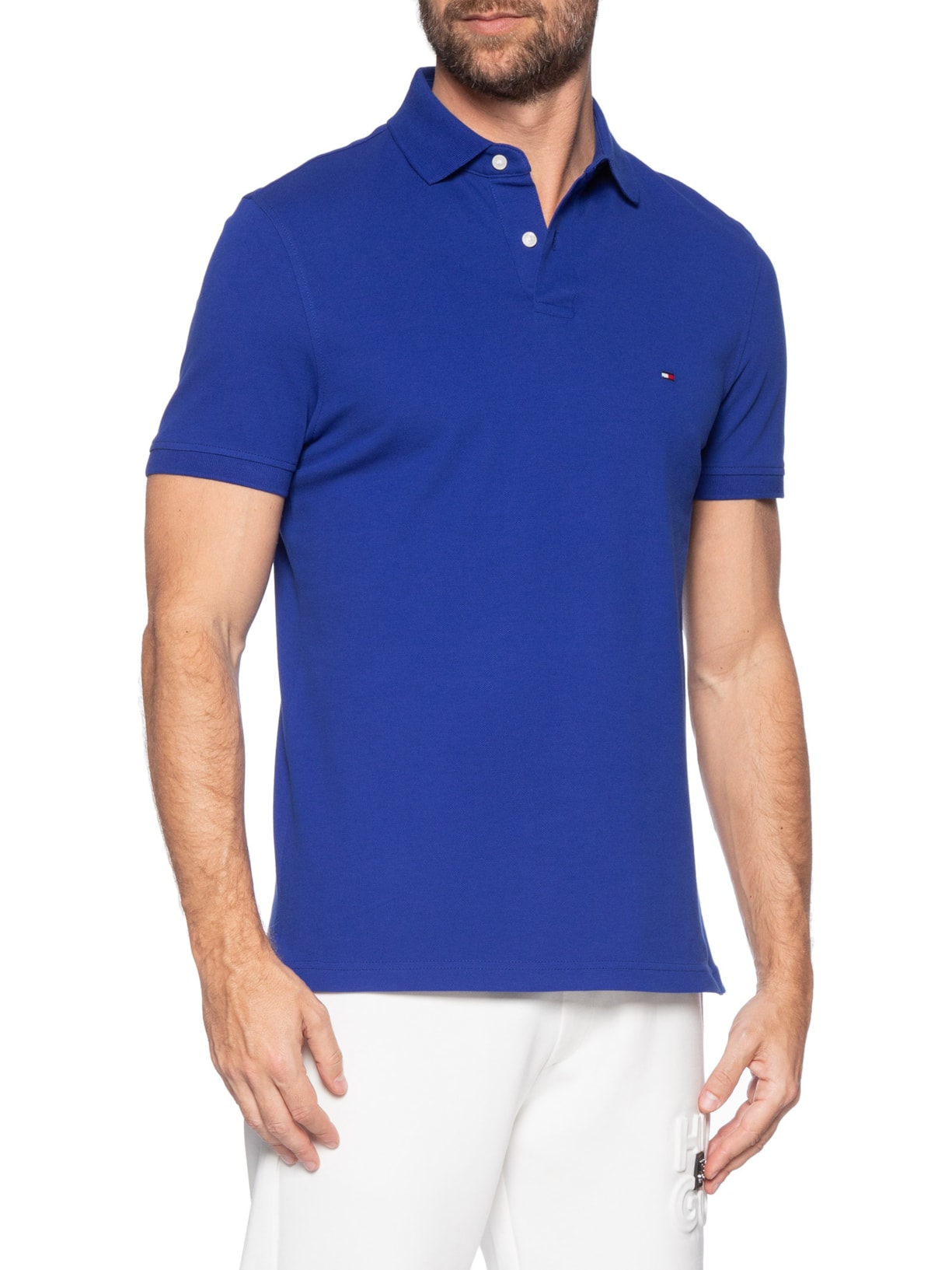 Polo Masculina 1985 Regular Fit Algodão Orgânico Azul Tommy Hilfiger