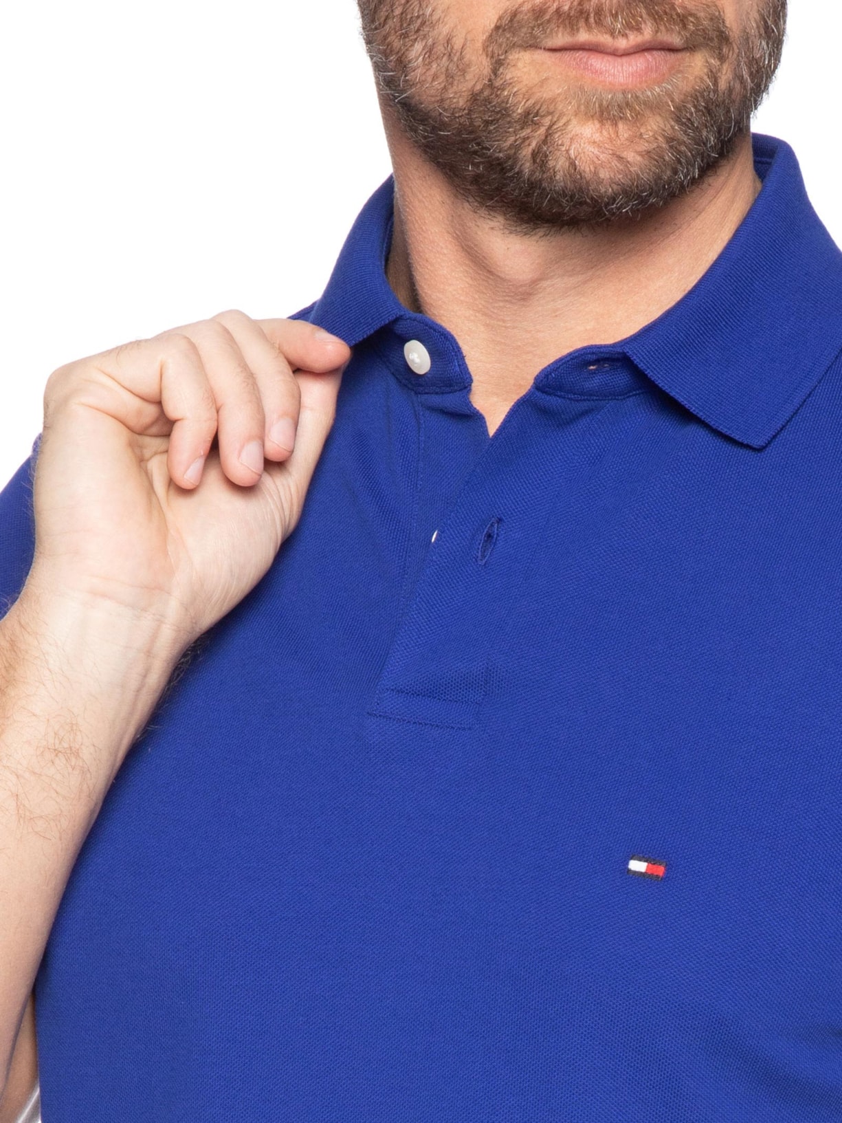 Polo Masculina 1985 Regular Fit Algodão Orgânico Azul Tommy Hilfiger