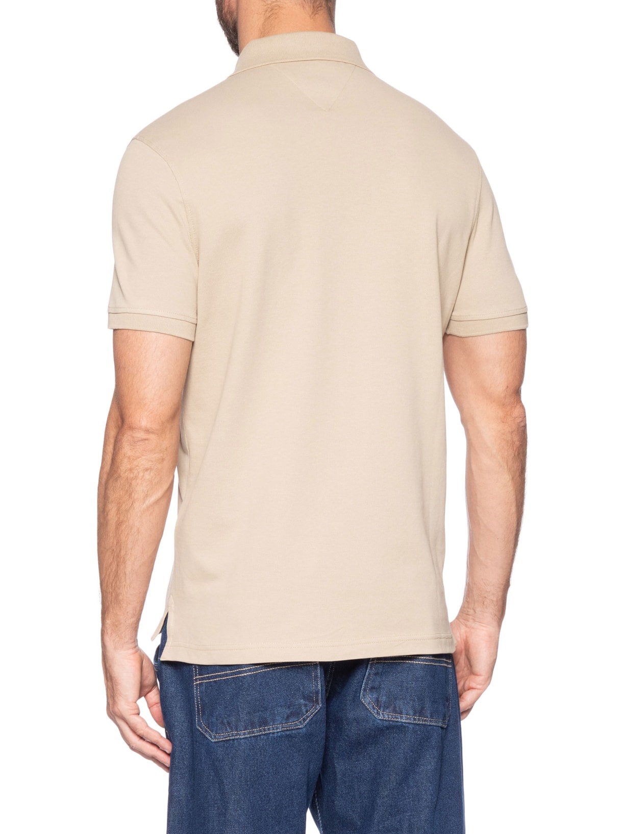 Polo Masculina 1985 Regular Fit Algodão Orgânico Bege  Tommy Hilfiger