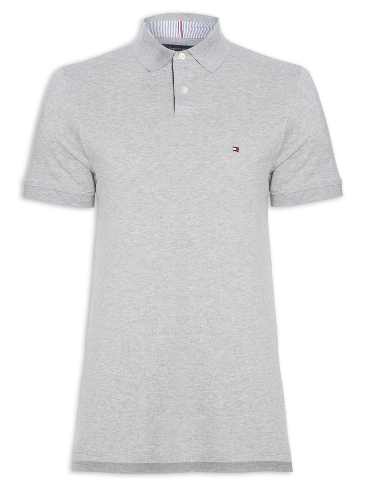 Polo Masculina 1985 Regular Fit Algodão Orgânico Cinza Tommy Hilfiger