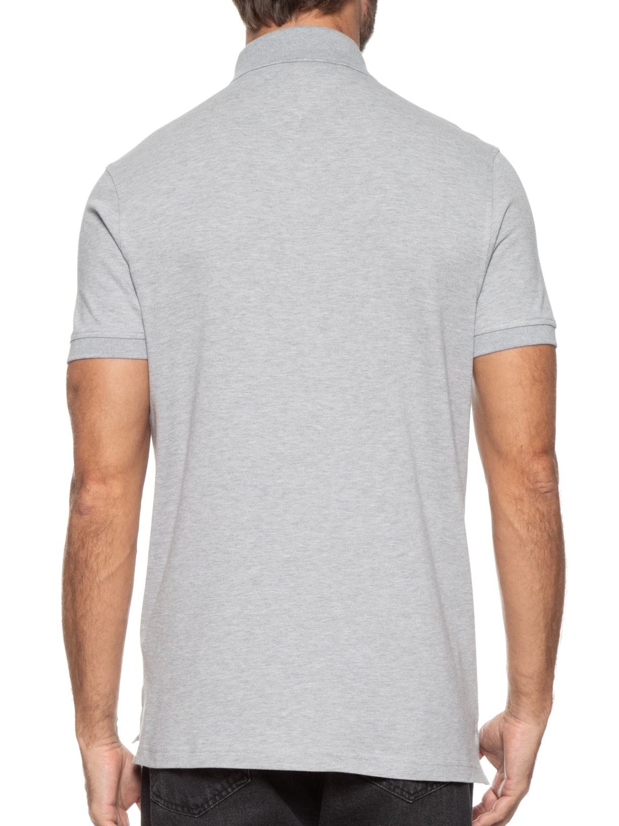 Polo Masculina 1985 Regular Fit Algodão Orgânico Cinza Tommy Hilfiger