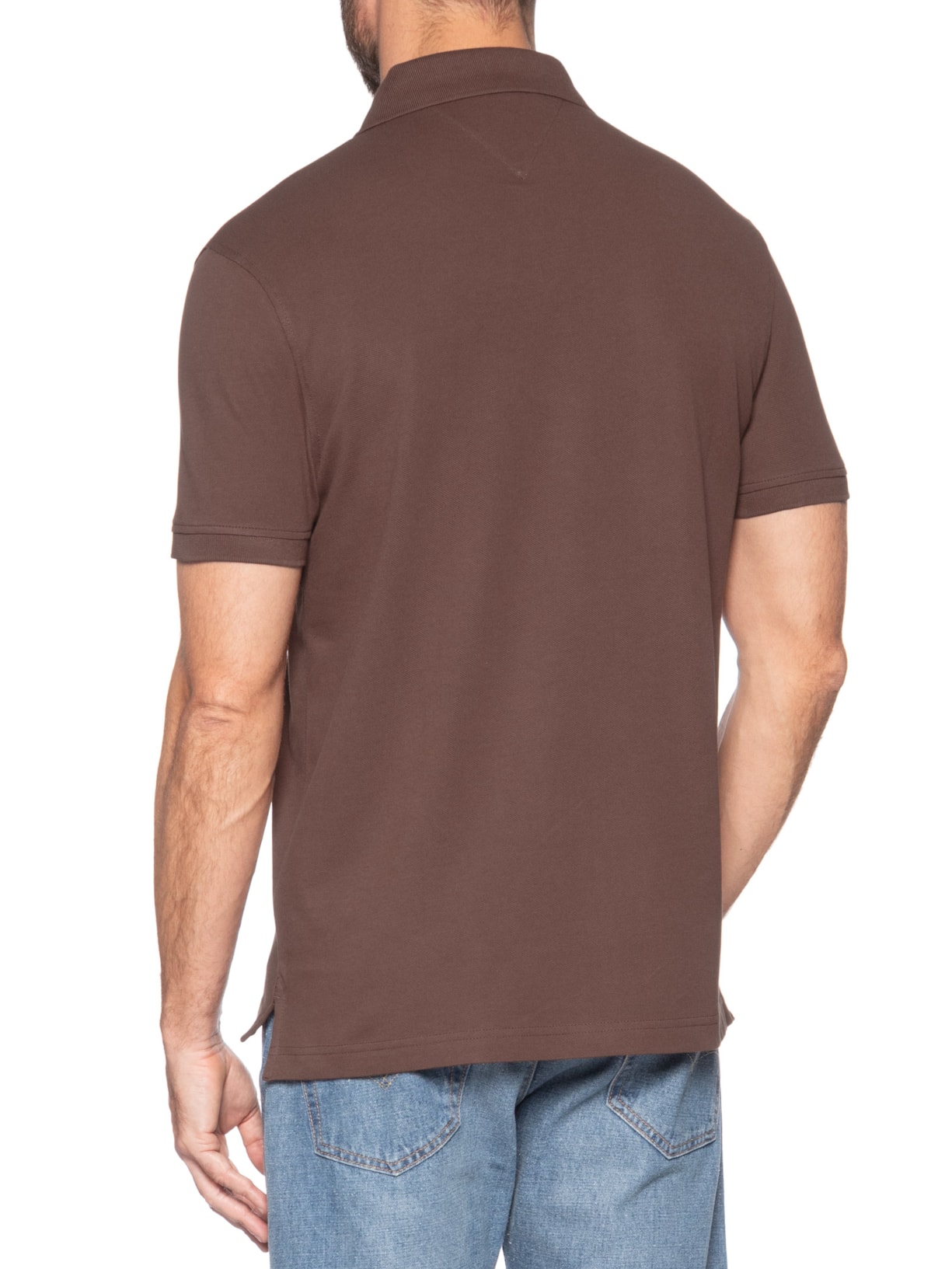 Polo Masculina 1985 Regular Fit Algodão Orgânico Marrom Tommy Hilfiger