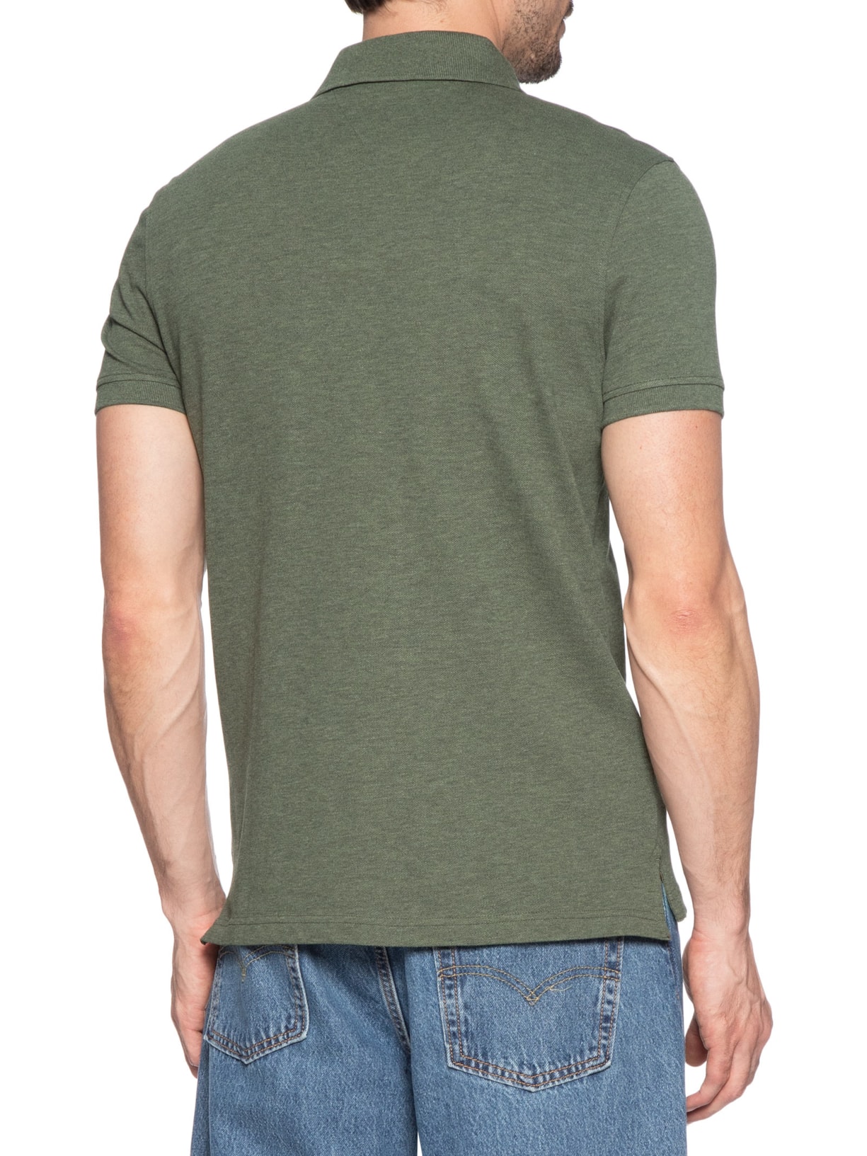 Polo Masculina 1985 Regular Fit Algodão Orgânico Verde   Tommy Hilfiger