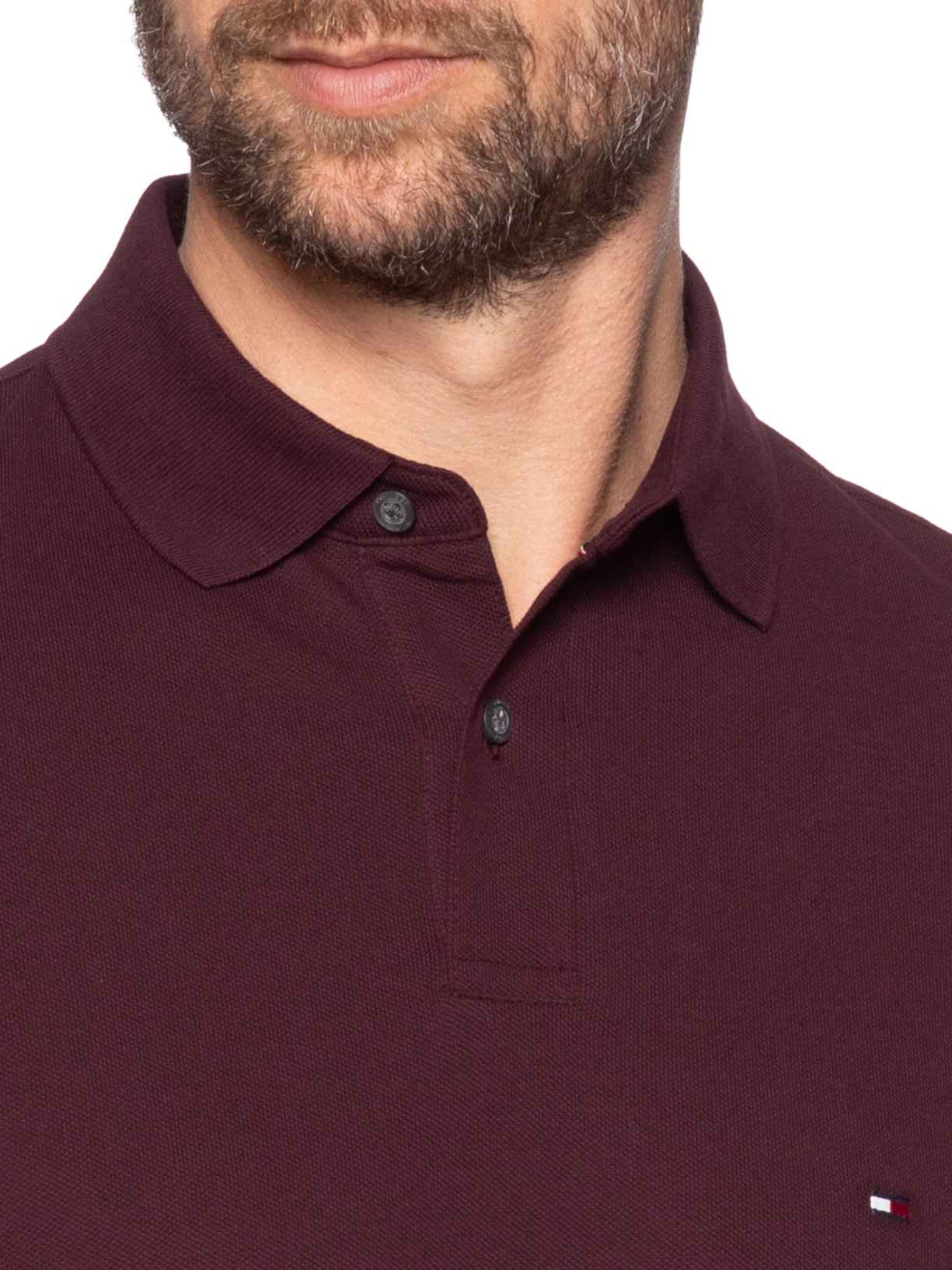 Polo Masculina 1985 Regular Fit Algodão Orgânico Vermelho Tommy Hilfiger