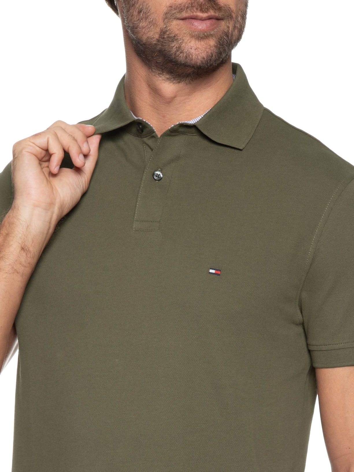 Polo Masculina 1985 Regular Fit Algodão  Verde Tommy Hilfiger