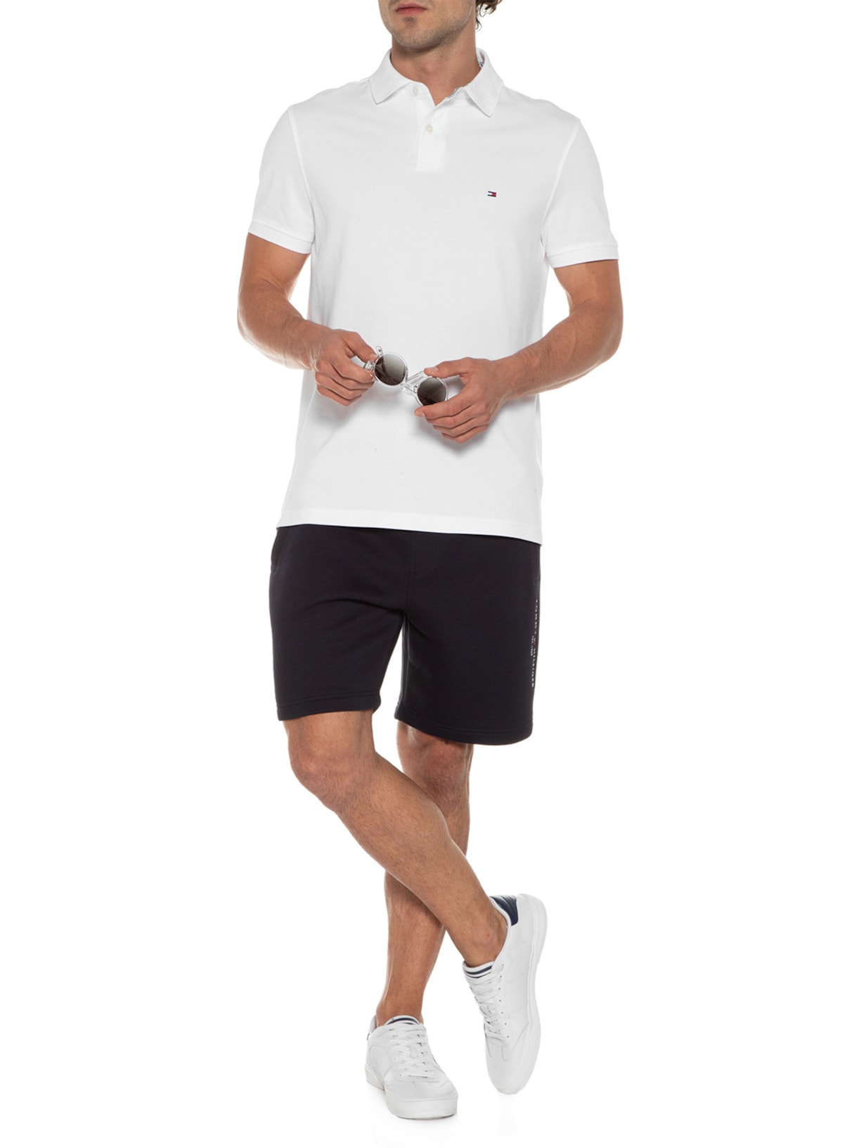 Polo Masculina 1985 Regular Fit Branco Tommy Hilfiger