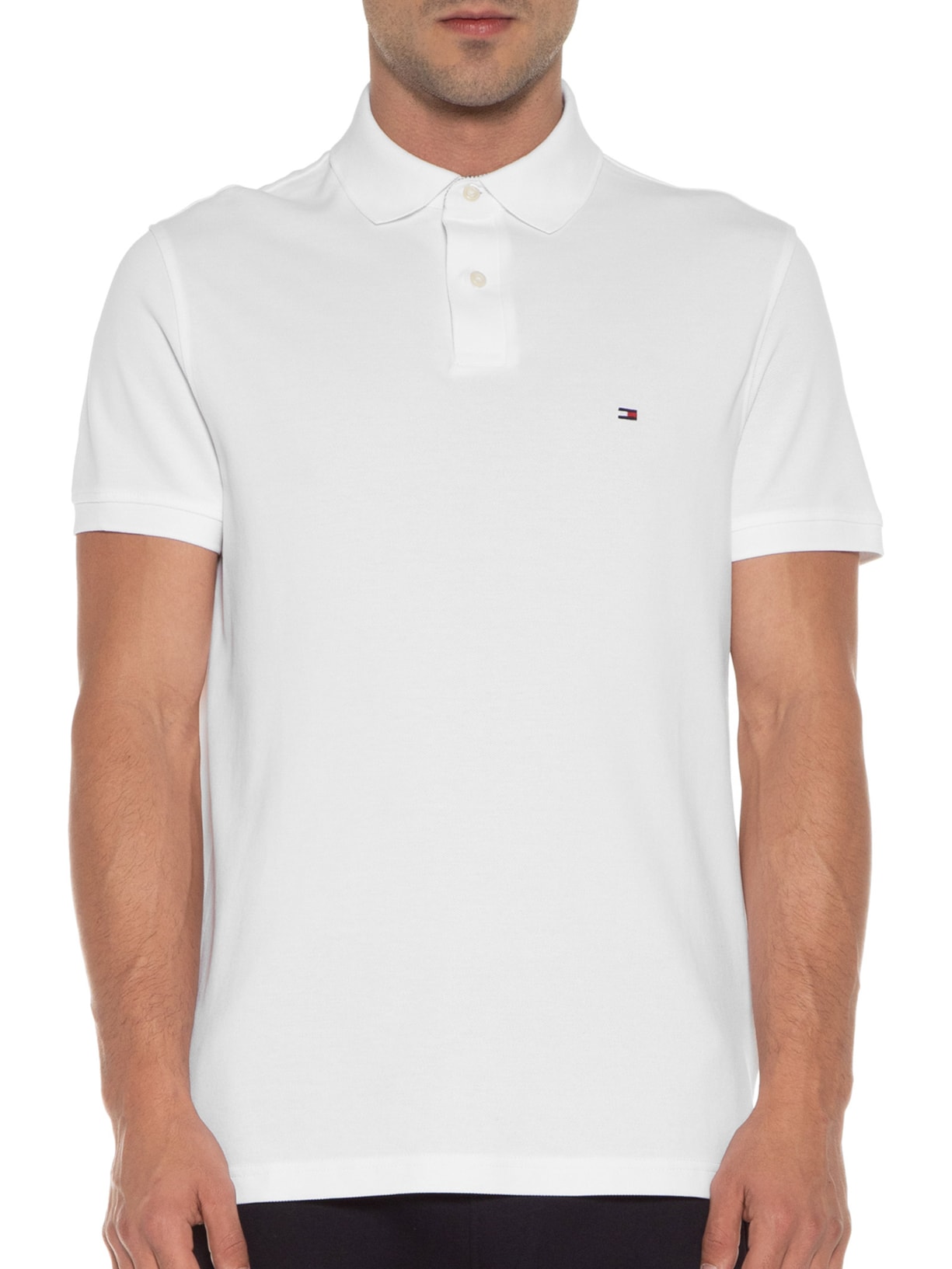 Polo Masculina 1985 Regular Fit Branco Tommy Hilfiger