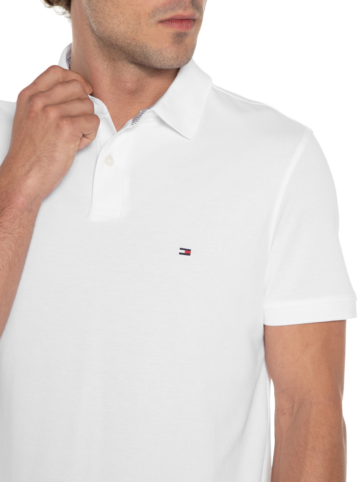 Polo Masculina 1985 Regular Fit Branco Tommy Hilfiger