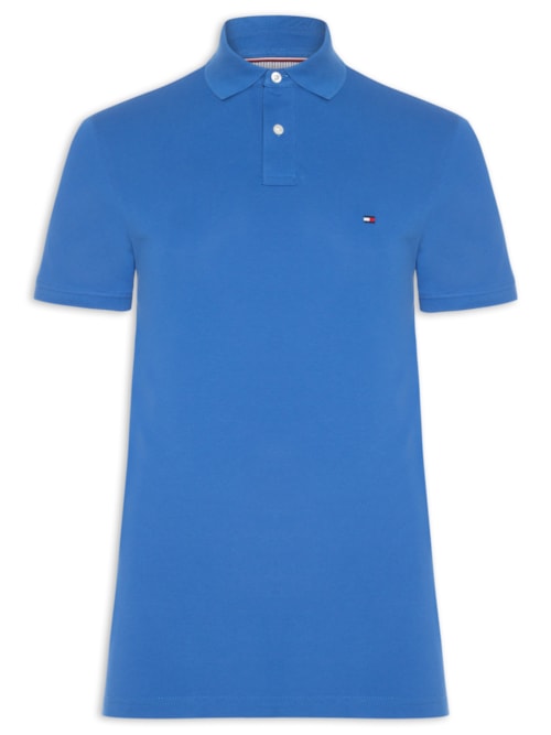 Polo Masculina 1985 Regular Fit Com Logo No Peito - Azul